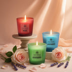 Set of 3 Candles: Rose, Vanilla, Lavender & Lemongrass Collection